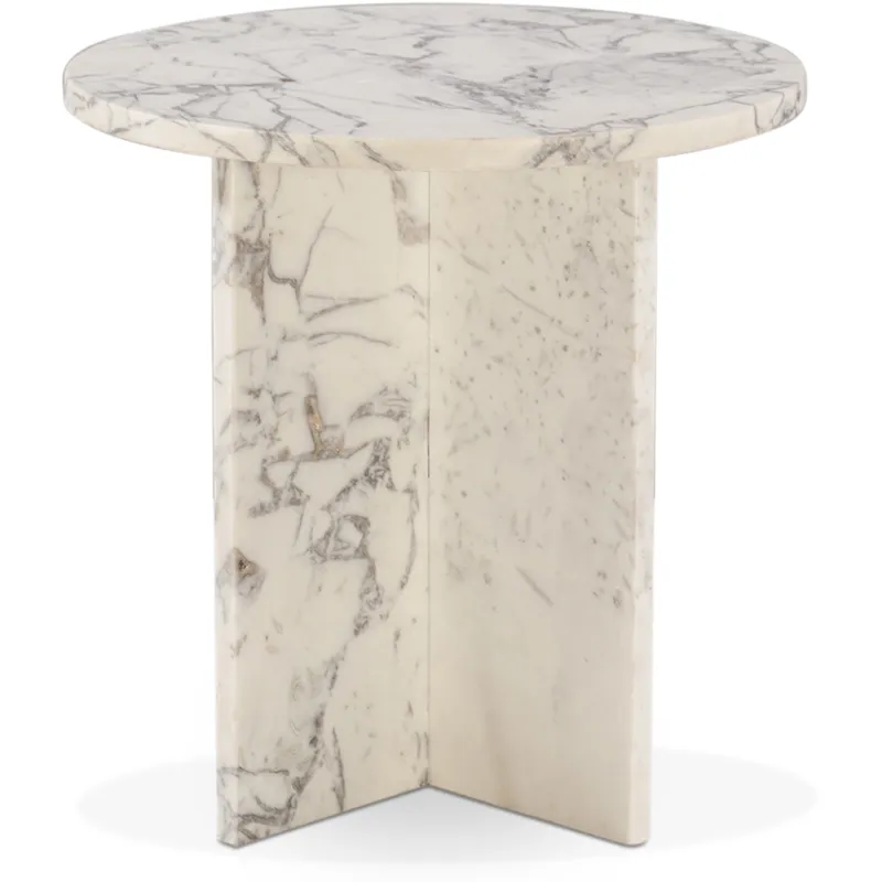 Nile 20" Side Table in Alabaster Marble