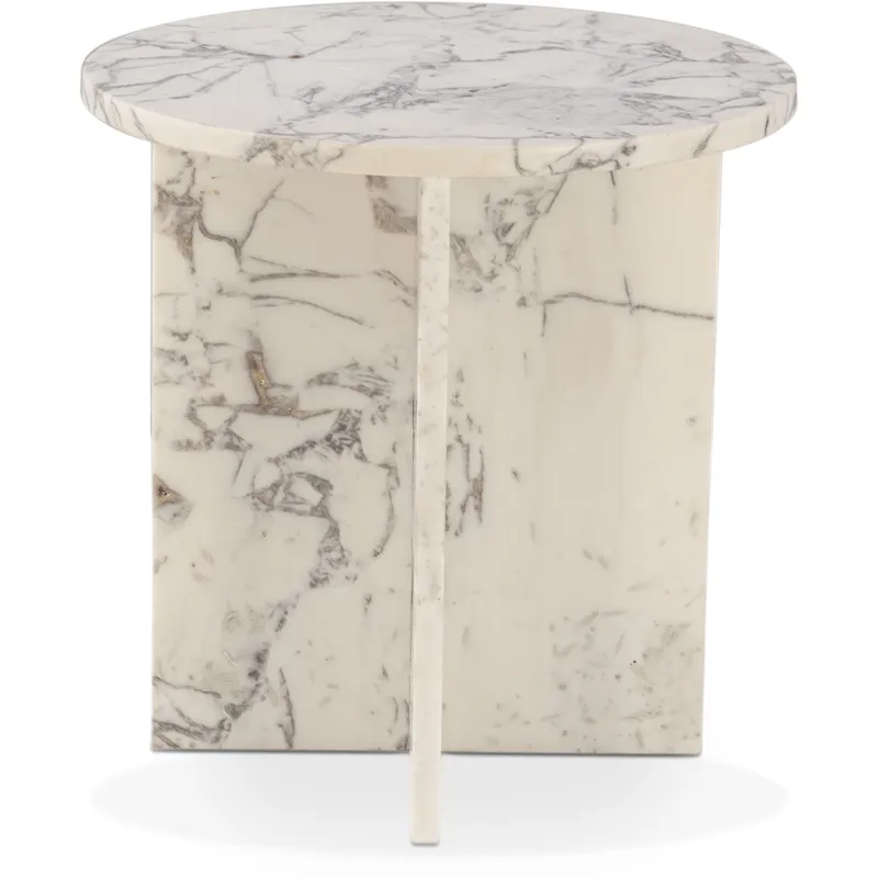 Nile 20" Side Table in Alabaster Marble
