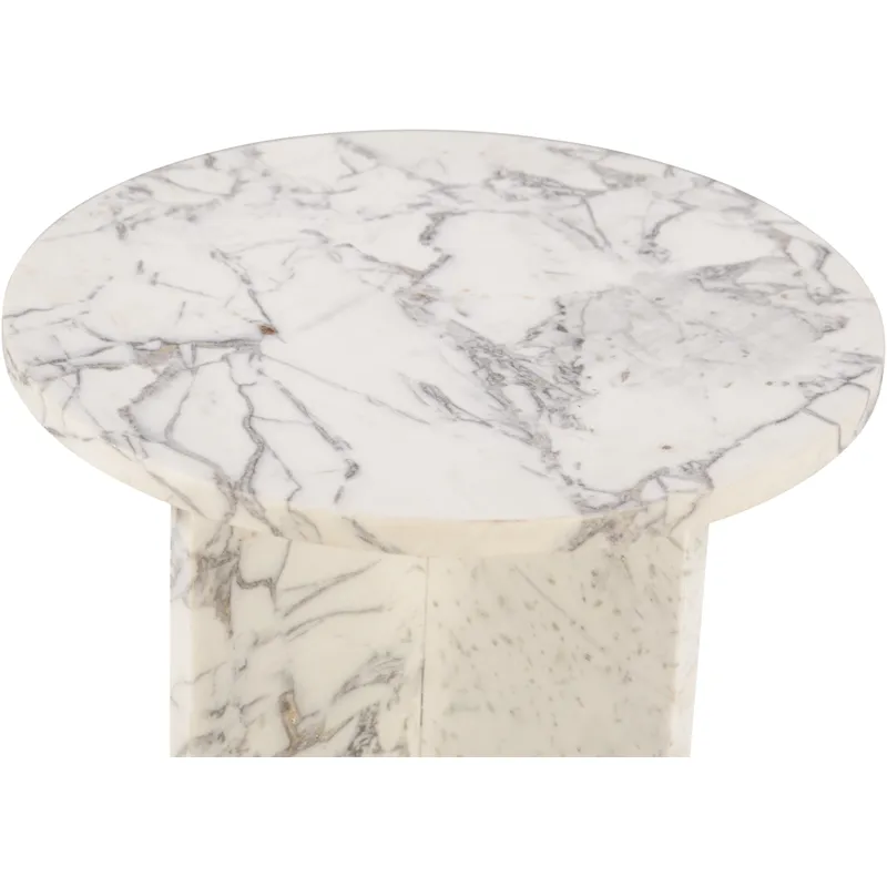 Nile 20" Side Table in Alabaster Marble