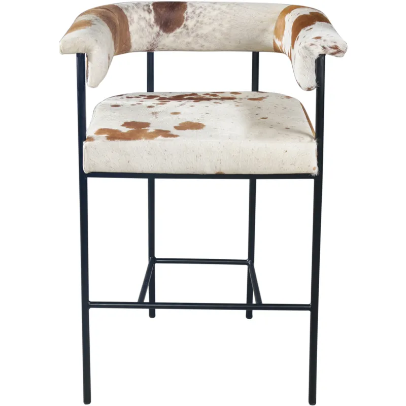 Nola 18" Counter Armchair in Brown Hair on Hide