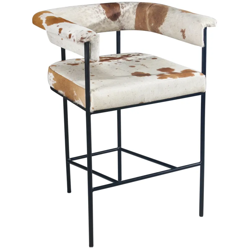 Nola 18" Counter Armchair in Brown Hair on Hide