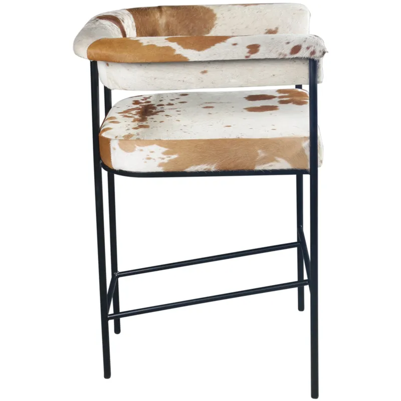 Nola 18" Counter Armchair in Brown Hair on Hide