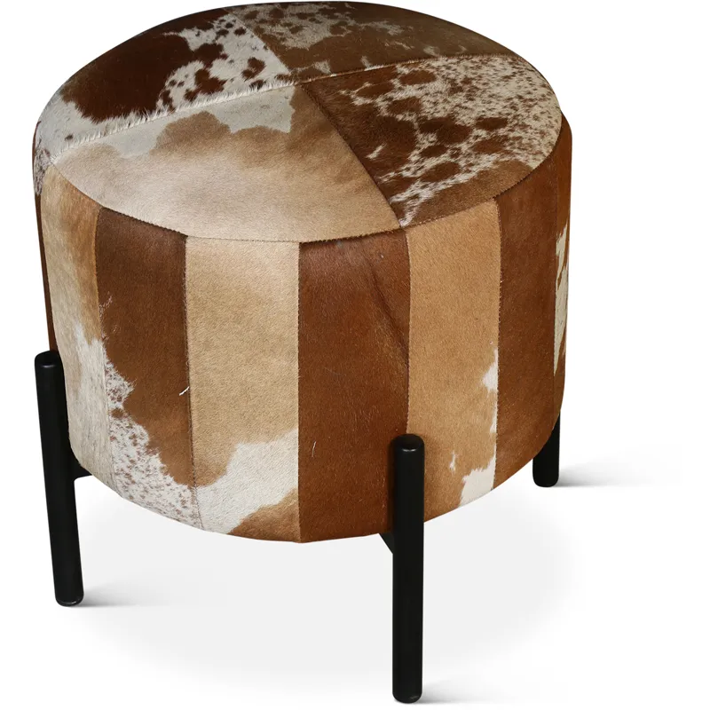 Nola 20" Stool in Brown Hair on Hide
