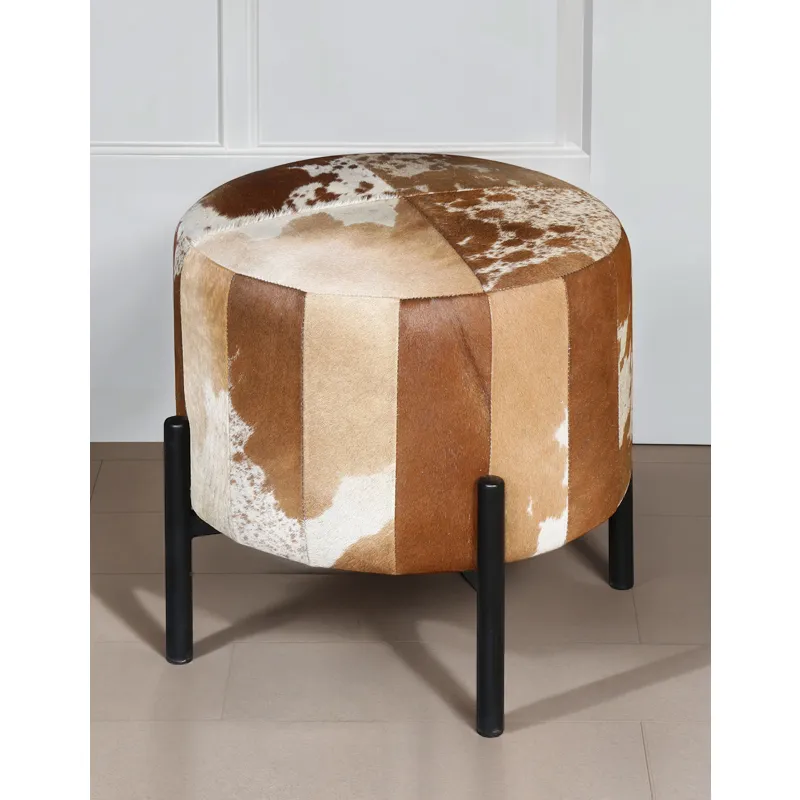 Nola 20" Stool in Brown Hair on Hide
