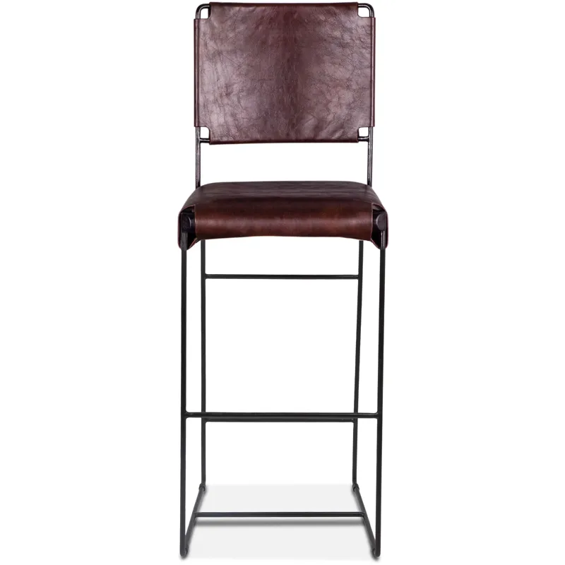 New York 17" Bar Chair in Chocolate Leather