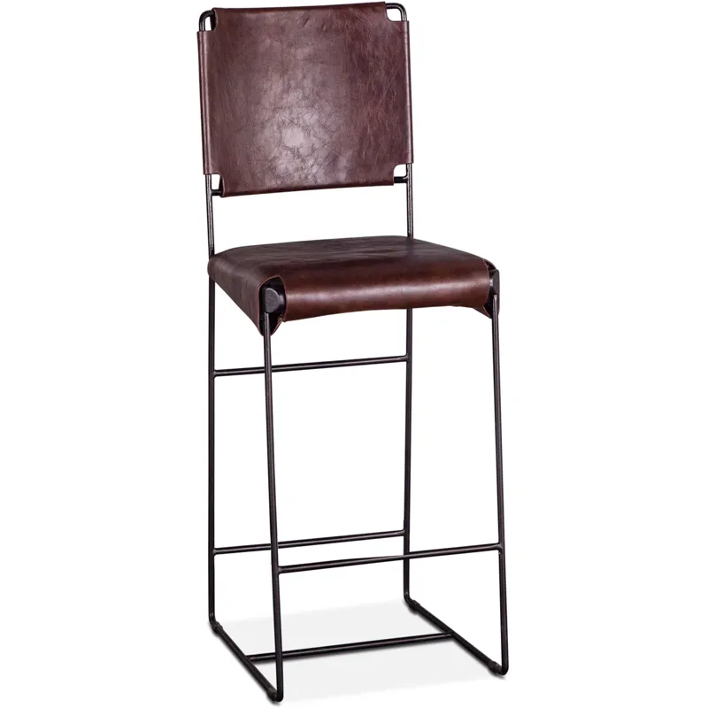 New York 17" Bar Chair in Chocolate Leather