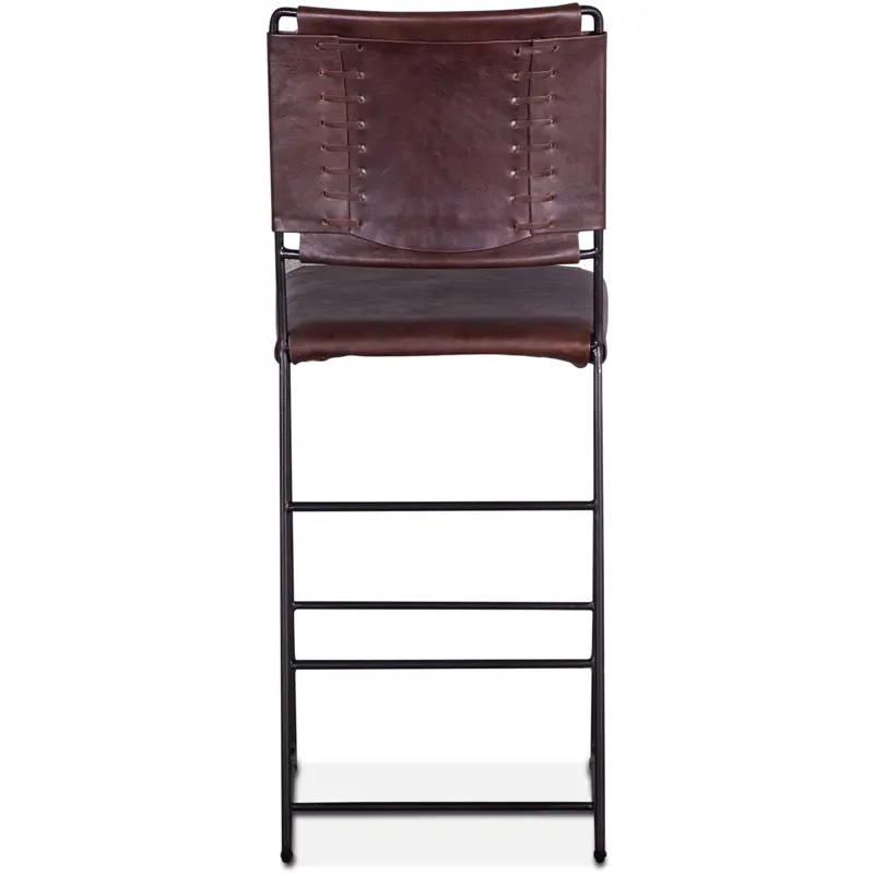 New York 17" Bar Chair in Chocolate Leather