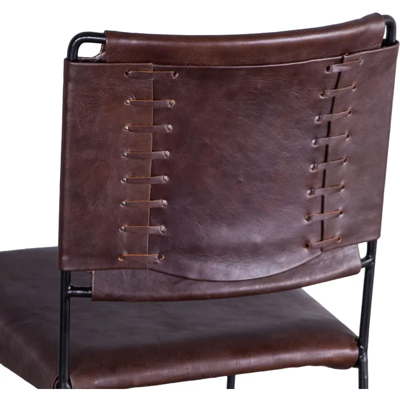 New York 17" Bar Chair in Chocolate Leather