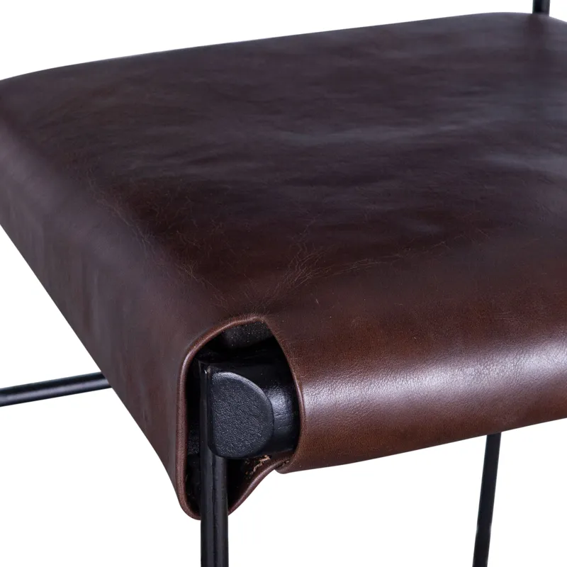 New York 17" Bar Chair in Chocolate Leather