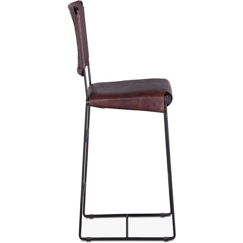 New York 17" Bar Chair in Chocolate Leather