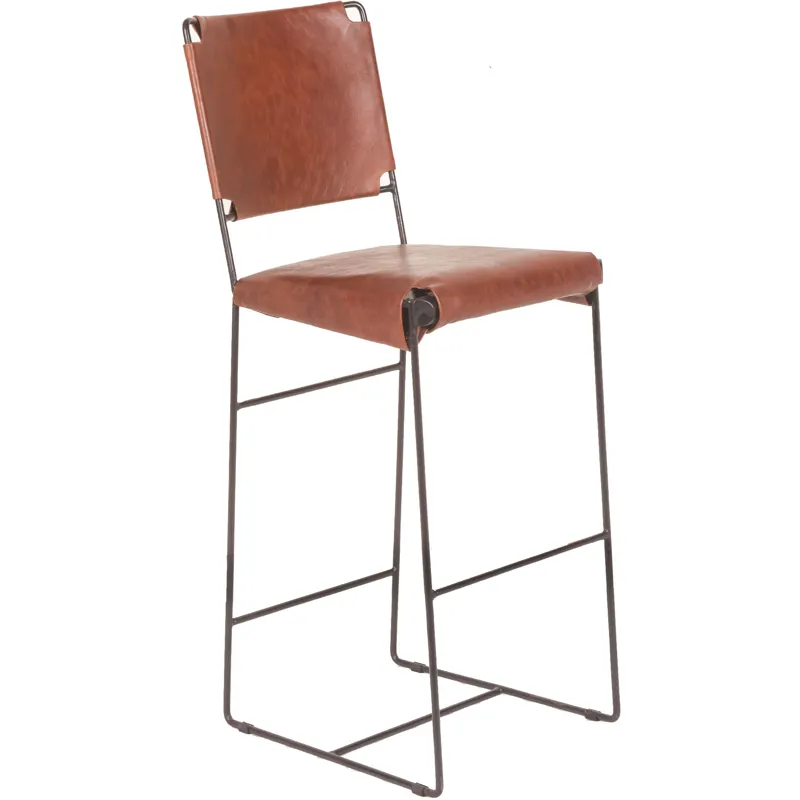 New York 17" Bar Chair in Tobacco Leather