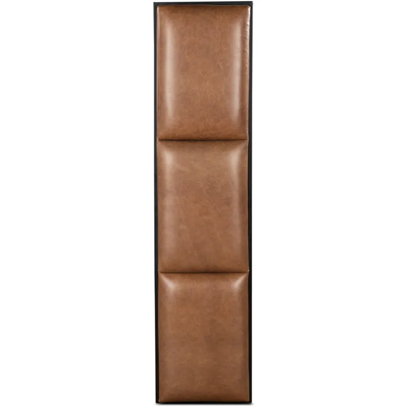 New York 62" Bench in Cognac Leather and Iron