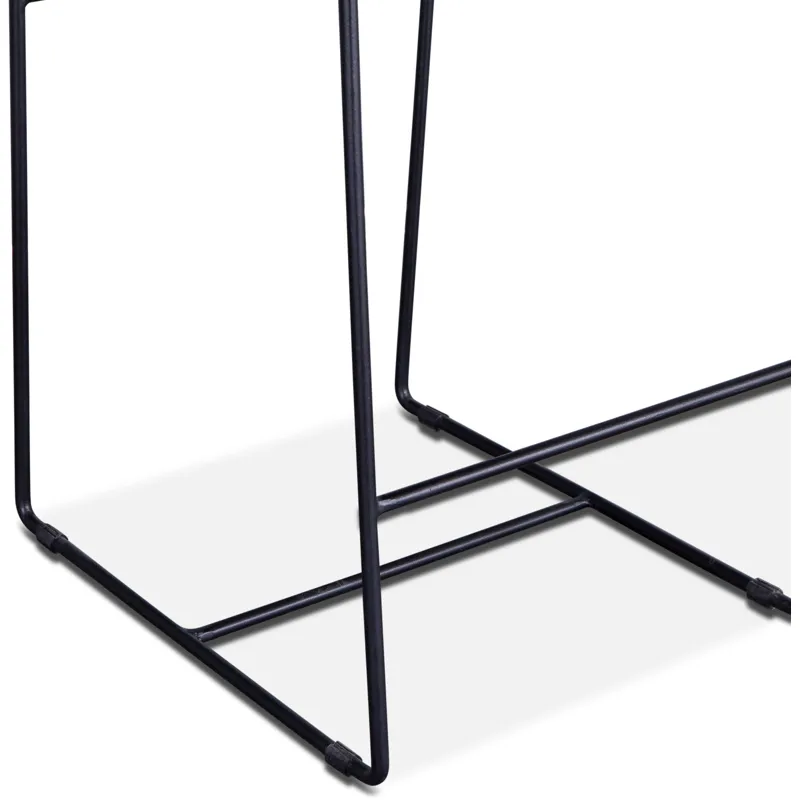 New York 17" Counter Chair in Chocolate Top Grain Leather and Iron