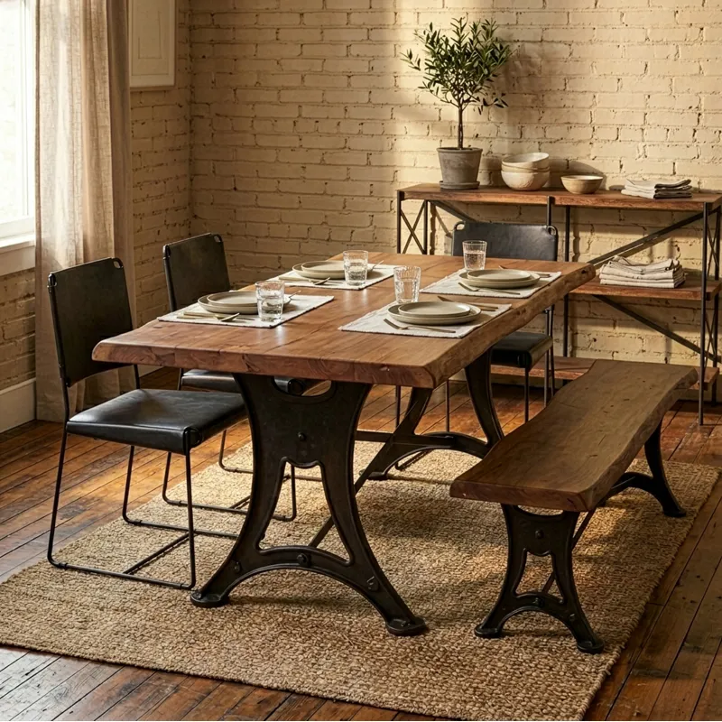 Organic Forge 94" Dining Table in Raw Walnut