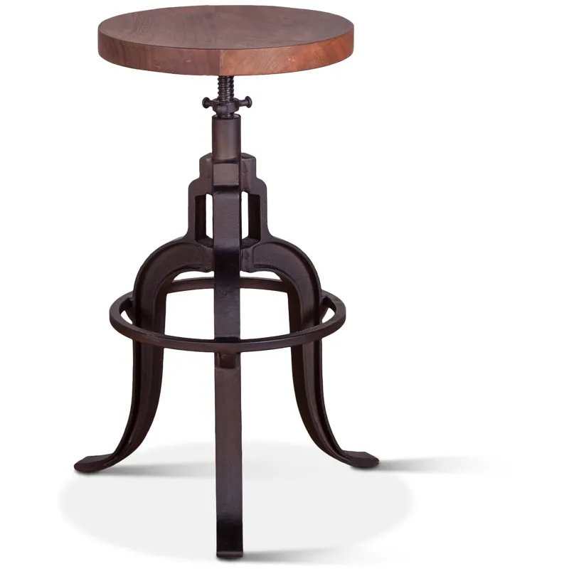 Organic Forge 14" Adjustable Stool in Raw Walnut