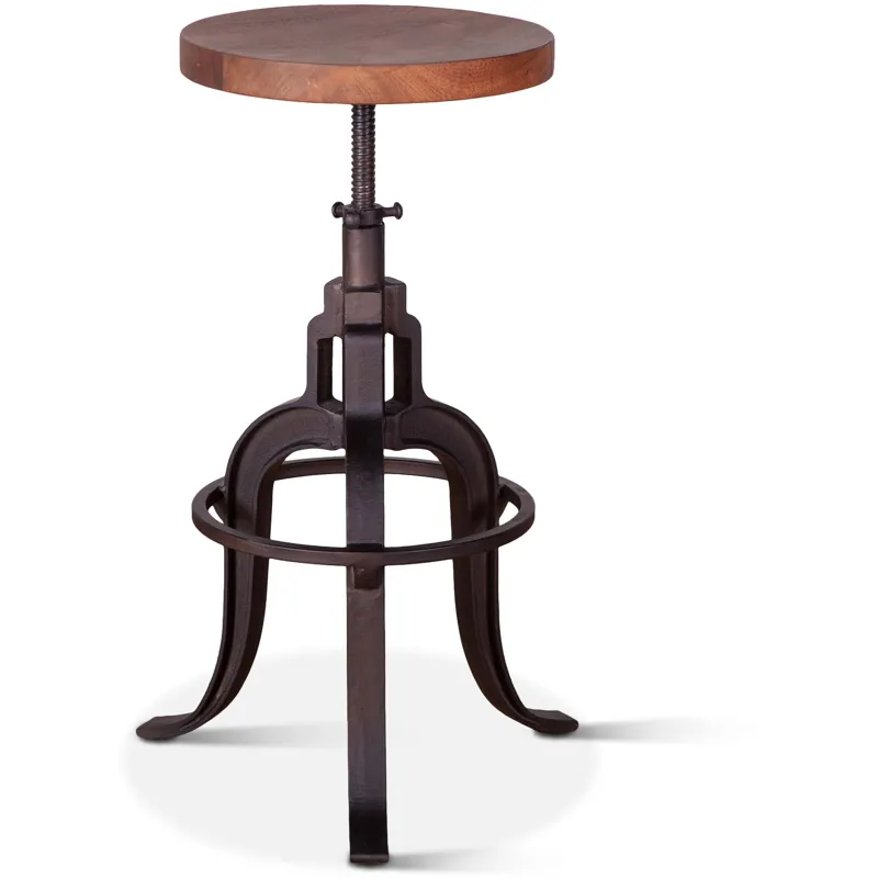 Organic Forge 14" Adjustable Stool in Raw Walnut