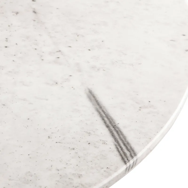 Palm Springs 48" Round Dining Table with White Marble and Silver Base