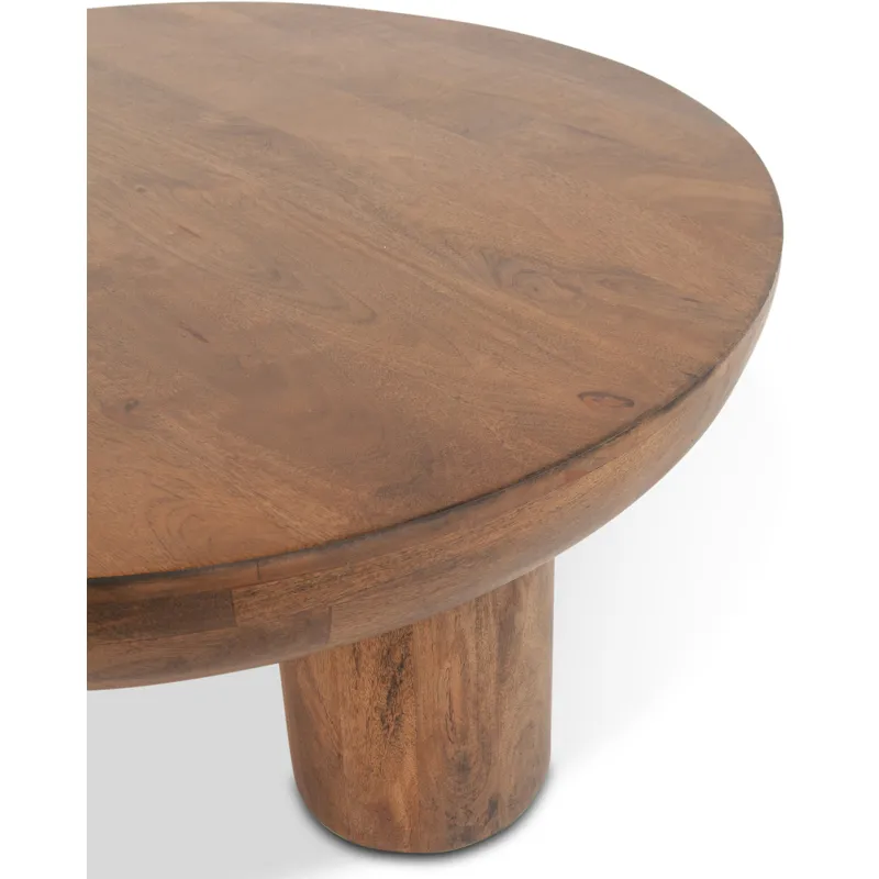 Palermo 39" Round Coffee Table in Acorn Brown