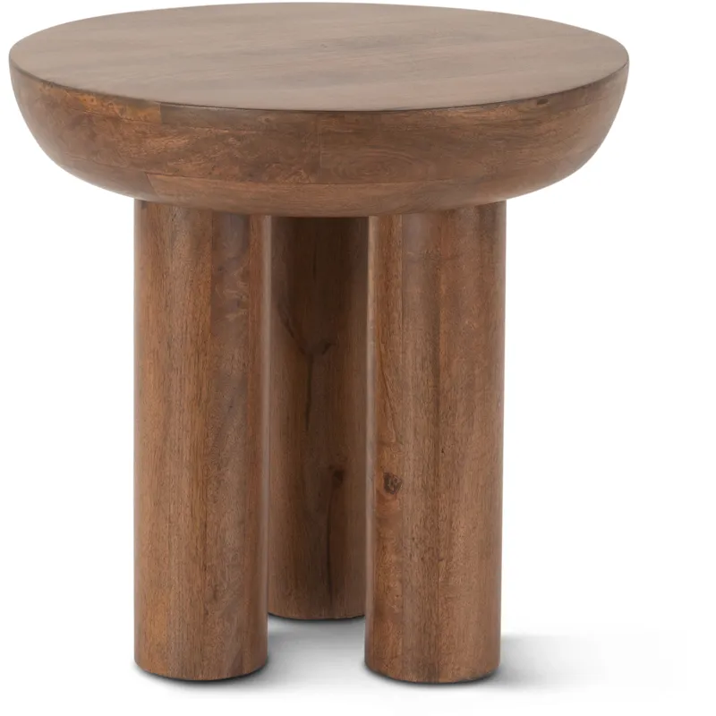 Palermo 20" Round Side Table in Acorn Brown