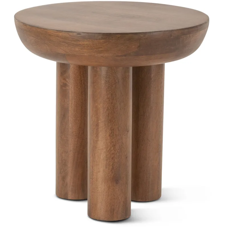 Palermo 20" Round Side Table in Acorn Brown