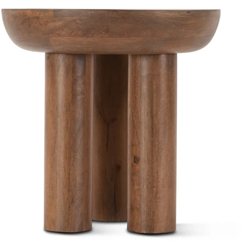 Palermo 20" Round Side Table in Acorn Brown