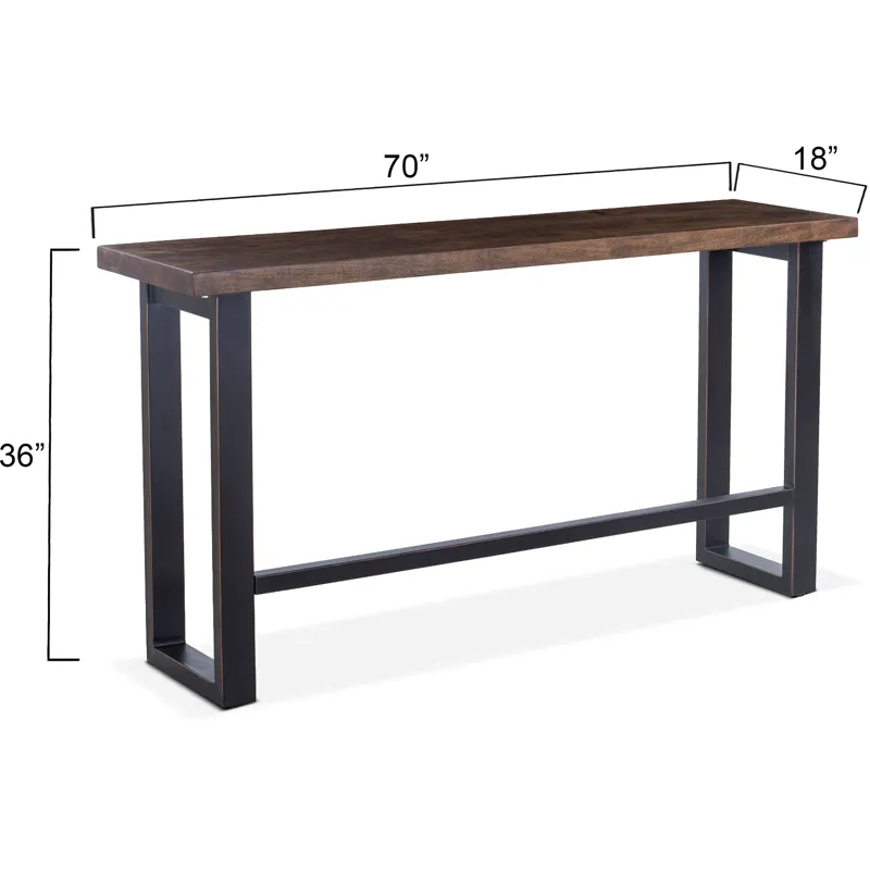 Paso Robles 70" Sofa Back Console Table in Tawny Brown