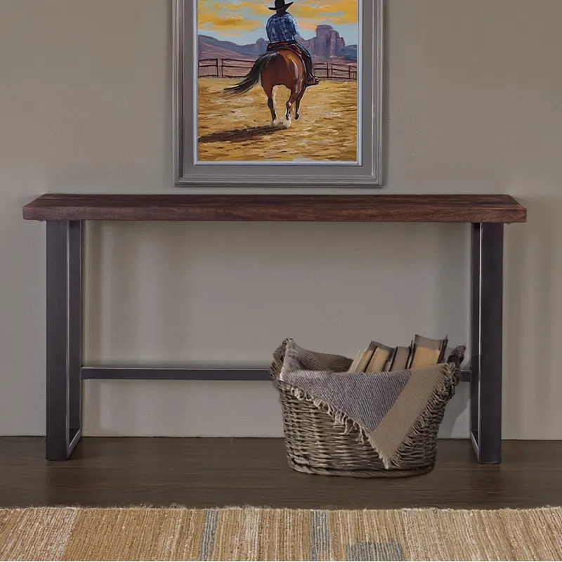 Paso Robles 70" Sofa Back Console Table in Tawny Brown