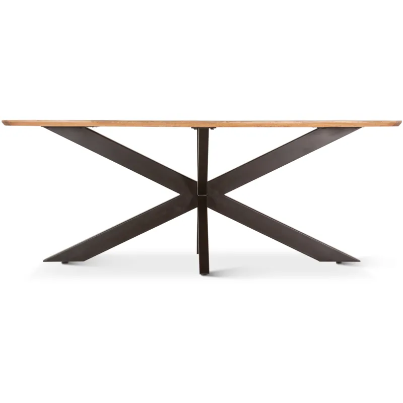 Rapallo 82" Dining Table in Natural Mango Wood and Iron