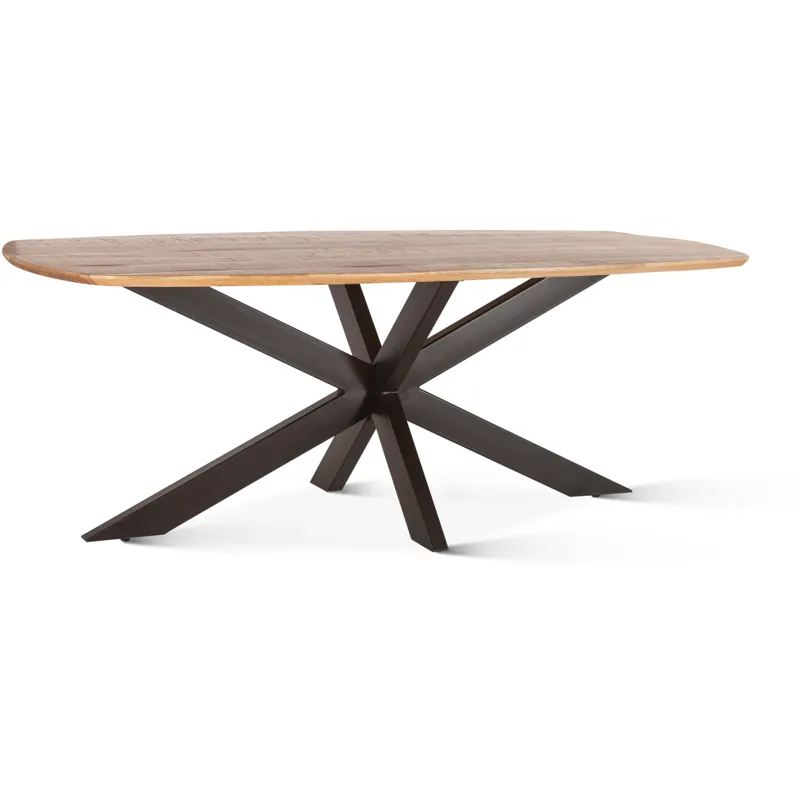 Rapallo 82" Dining Table in Natural Mango Wood and Iron