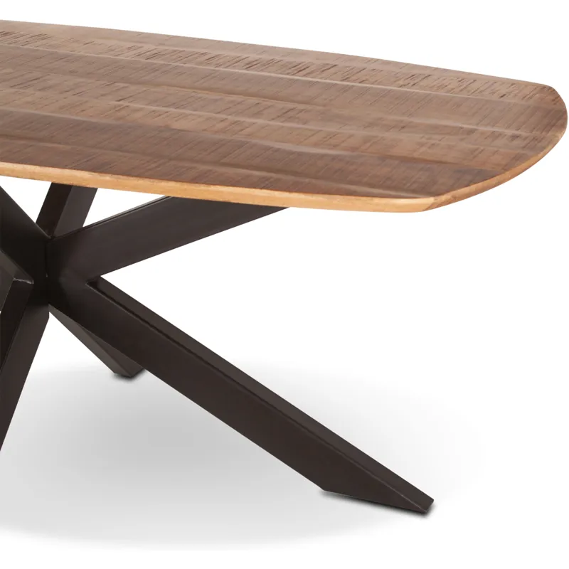 Rapallo 82" Dining Table in Natural Mango Wood and Iron