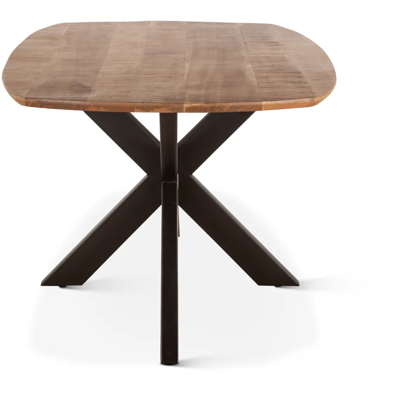Rapallo 82" Dining Table in Natural Mango Wood and Iron