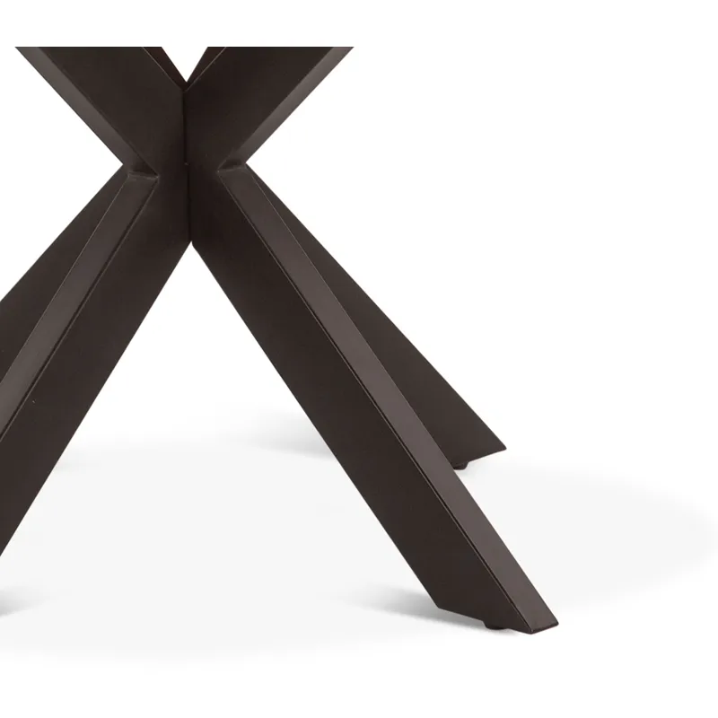 Rapallo 48" Round Dining Table in Natural Mango Wood and Iron