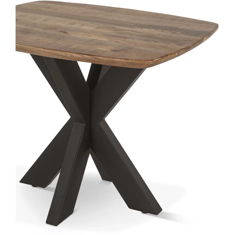 Rapallo 28" Side Table in Natural Mango Wood and Iron