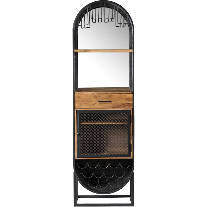Roswell 23" Bar Cabinet in Natural Mango Wood and Iron