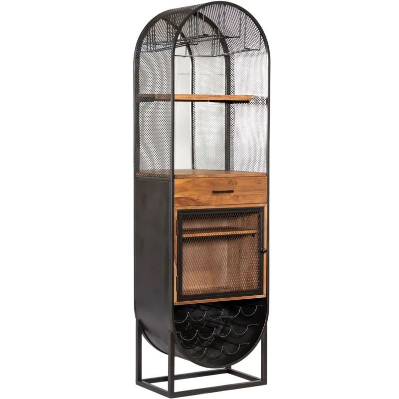Roswell 23" Bar Cabinet in Natural Mango Wood and Iron