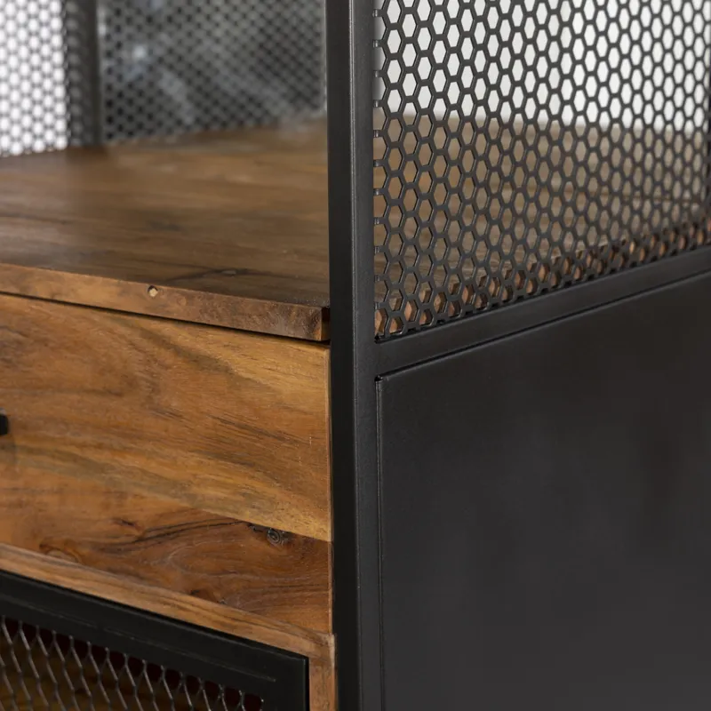 Roswell 23" Bar Cabinet in Natural Mango Wood and Iron