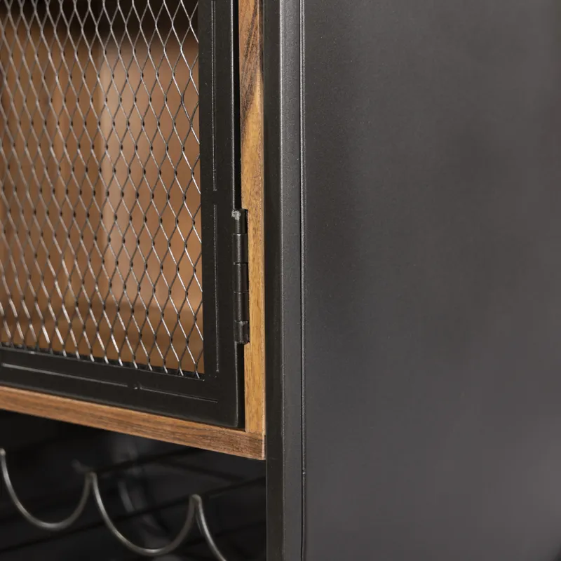 Roswell 23" Bar Cabinet in Natural Mango Wood and Iron