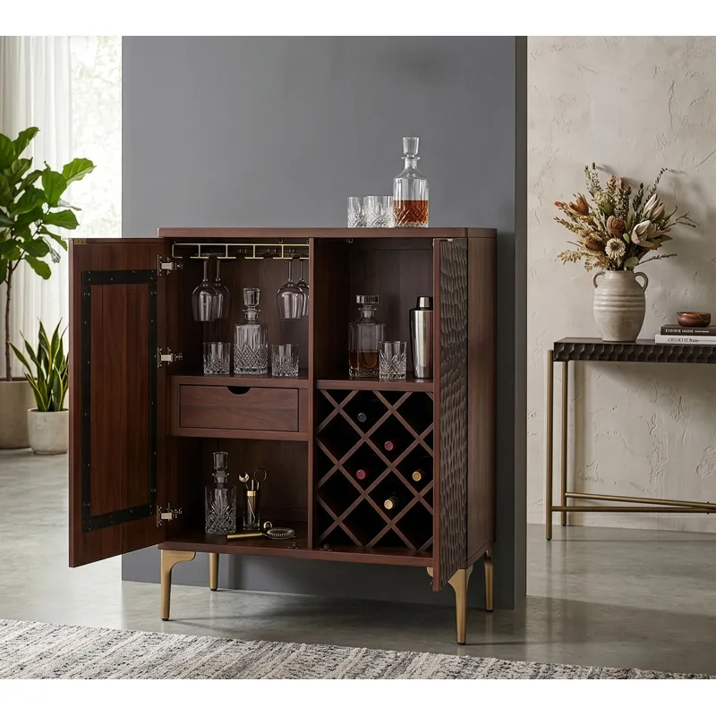 Santa Cruz 39" Bar Cabinet in Two Tone