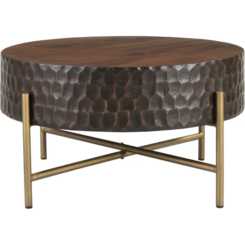 Santa Cruz 34" Round Coffee Table in Two Tone