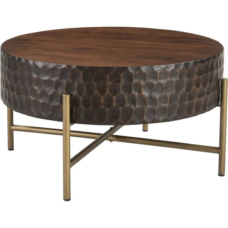 Santa Cruz 34" Round Coffee Table in Two Tone