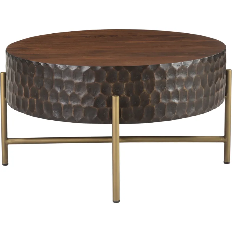 Santa Cruz 34" Round Coffee Table in Two Tone