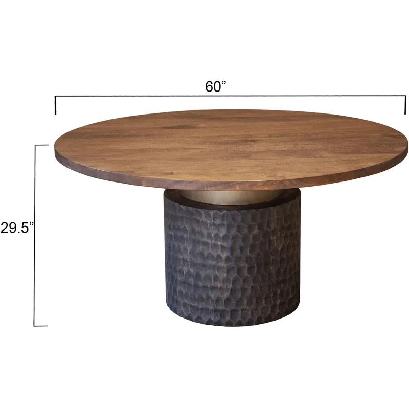 Santa Cruz 60" Round Dining Table in Two Tone