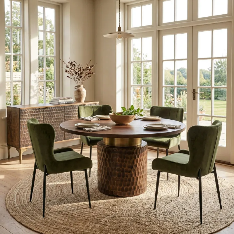 Santa Cruz 60" Round Dining Table in Two Tone