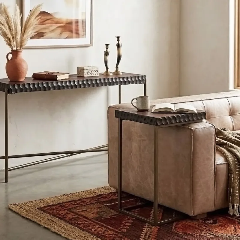 Santa Cruz 18" Side Table in Two Tone