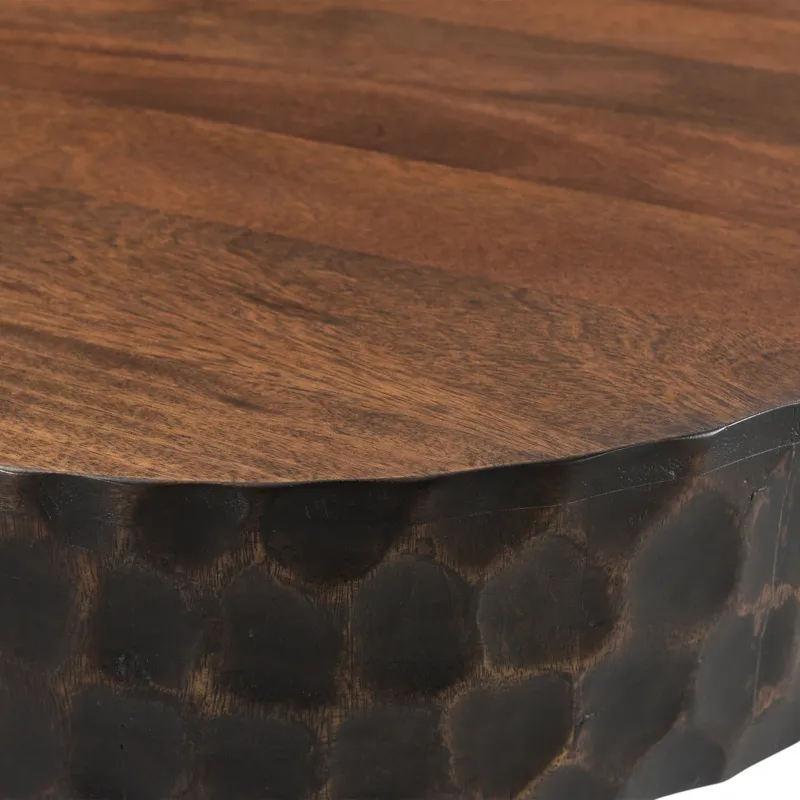 Santa Cruz 24" Round Side Table in Two Tone