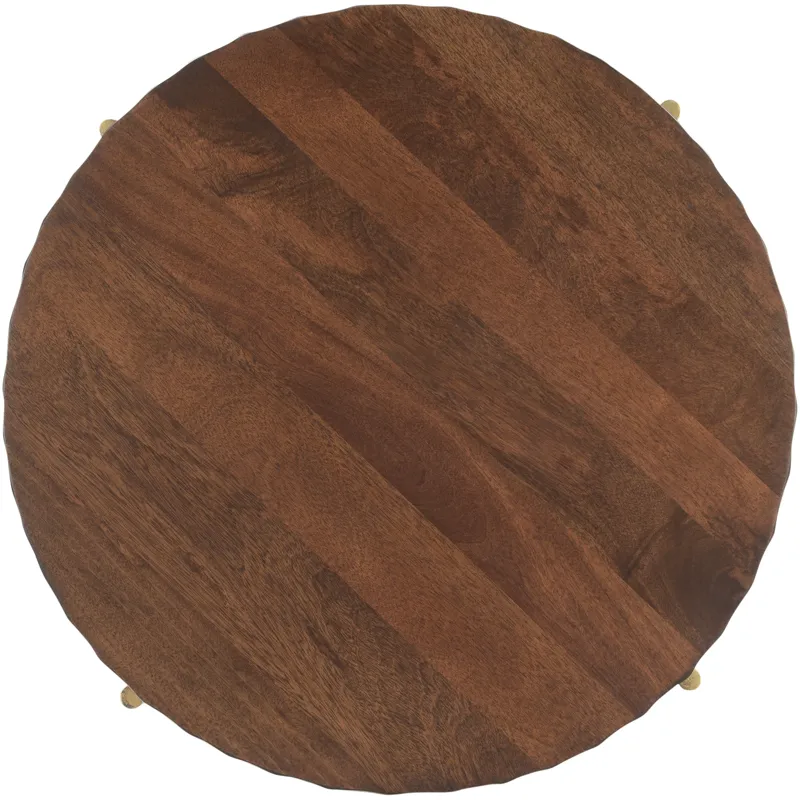 Santa Cruz 24" Round Side Table in Two Tone