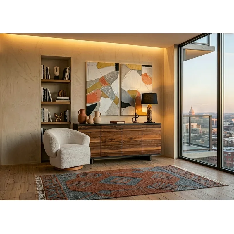 Santa Fe 72" Four Door Sideboard in Natural Saal Wood