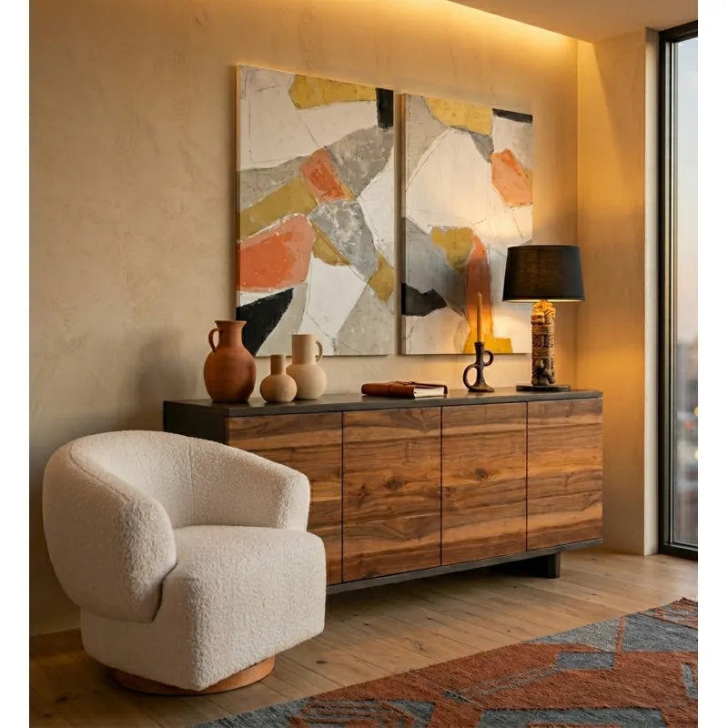 Santa Fe 72" Four Door Sideboard in Natural Saal Wood