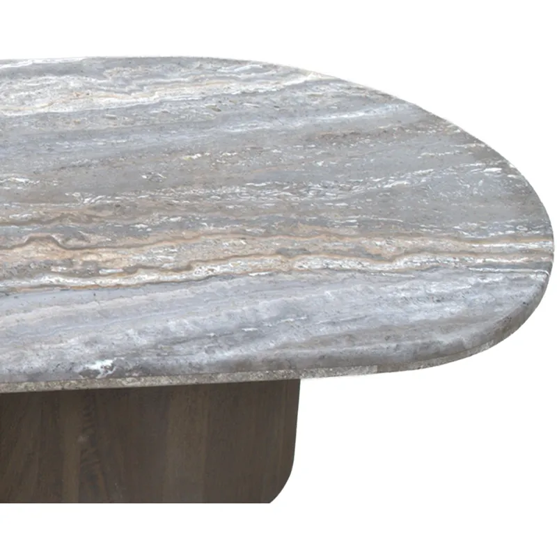 San Juan 75" Coffee Table in Royal Brown with Gray Travertine