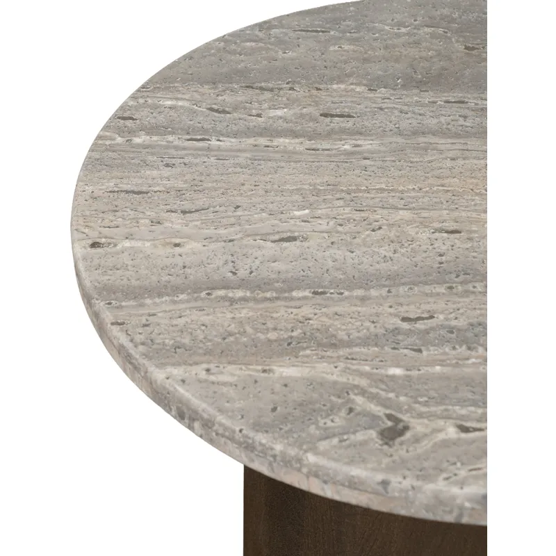 San Juan 20" Side Table in Royal Brown with Gray Travertine Top